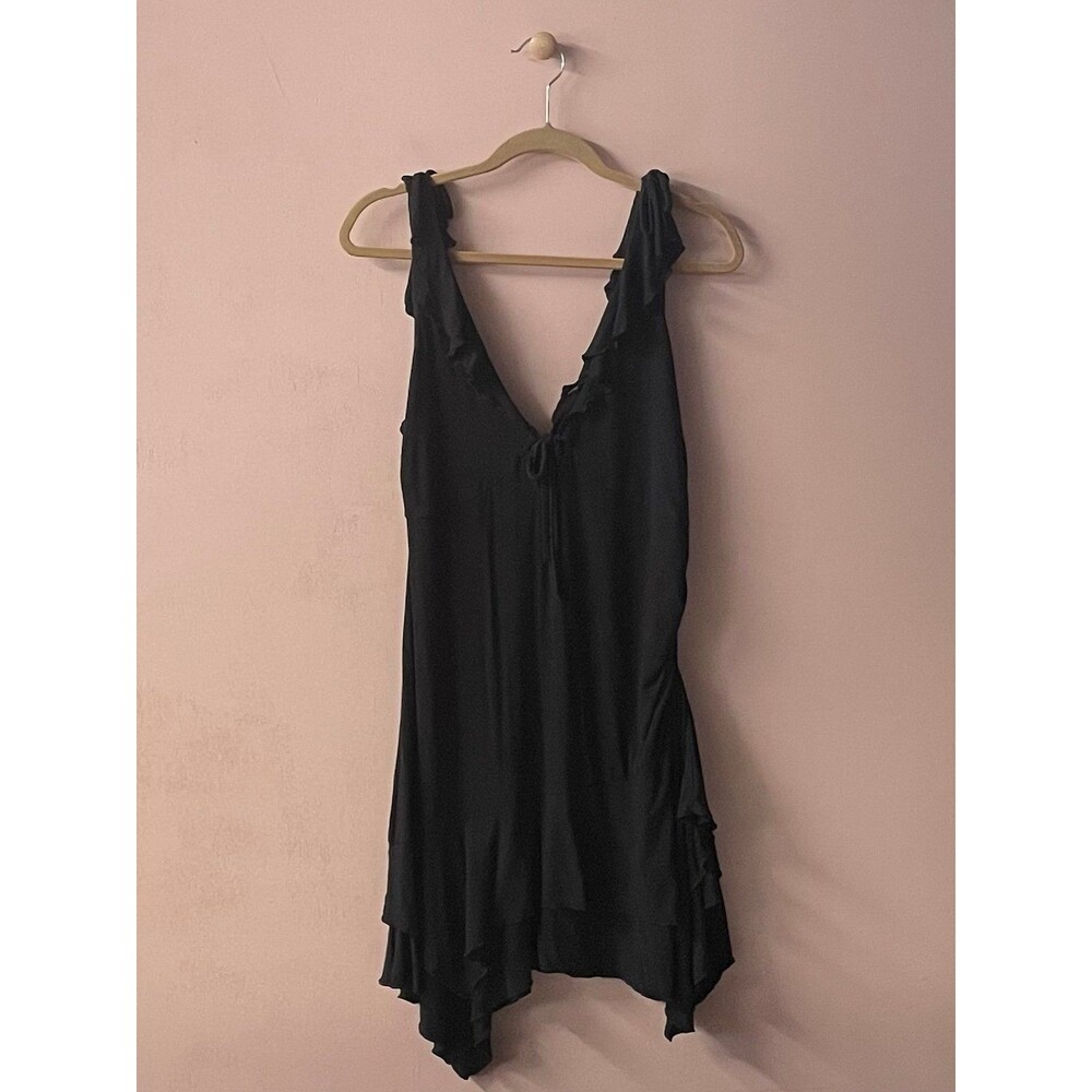 Wild Fable Black Ruffled Tiered Asymmetrical Dress Size M